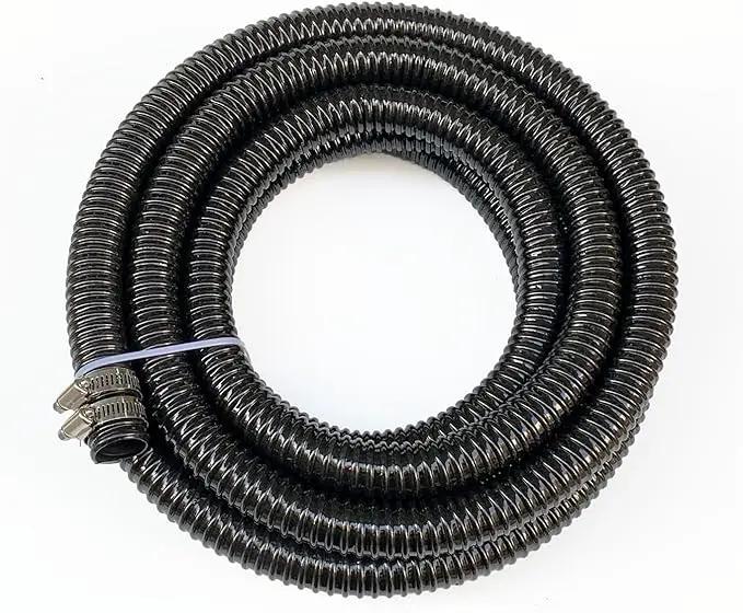 Sump Pump Hose 1 1/4 inch Id Pond Tubing Black Plastic Corrugated Strong Flexible Drain Water Hose 20Ft by GreenHaven Gardens