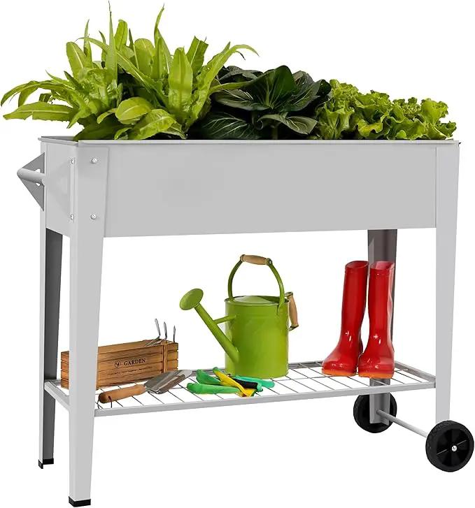 𝐑𝐚𝐢𝐬𝐞𝐝 𝐆𝐚𝐫𝐝𝐞𝐧 𝐁𝐞𝐝 𝐎𝐮𝐭𝐝𝐨𝐨𝐫 Elevate Herb Garden Planter Box Outdoor Raised Planter Box with Legs On Wheels for Vegetables Flower Tomato Patio Backyard by GreenHaven Gardens