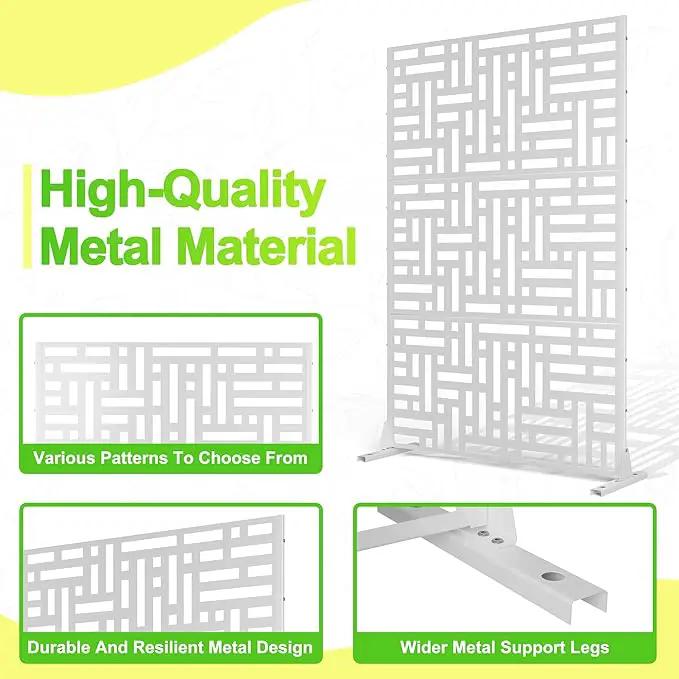 Outdoor Privacy Screen,72" H×47" W Metal Privacy Screen, Freestanding Privacy Fence Panels for Patio by GreenHaven Gardens