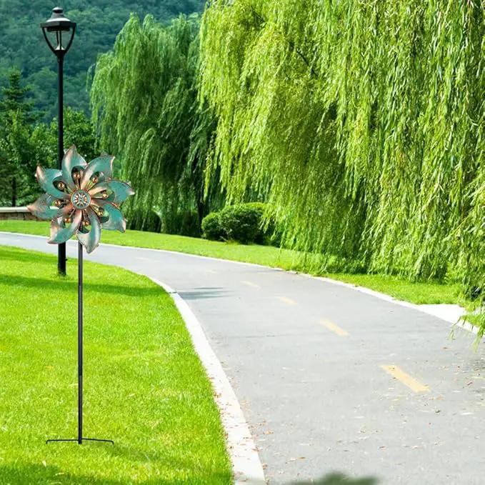 VEWOGARDEN Garden Decor Wind Spinners, Small Waterproof Metal Pinwheels Wind Spinner for Yard and Garden 37 * 10inches (Double Blade) by GreenHaven Gardens