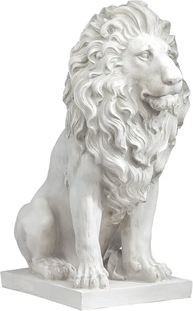 Design Toscano Lion of Florence Sentinel Indoor/Outdoor Animal Statue, 28 Inch Tall, Cast Stone Resin, Antique Stone Finish by GreenHaven Gardens
