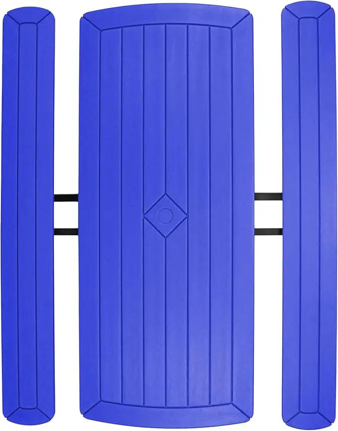 OEF Furnishings Heavy Duty Blow Molded Folding Picnic Table - Blue, Black Fram by GreenHaven Gardens