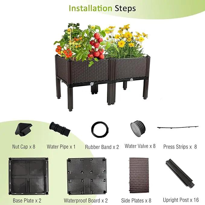 Raised Garden Bed with Legs Planters for Outdoor Plants pots Elevated Garden Boxes Garden Patio Balcony Deck to Planting Flowers Vegetables Tomato and Herbs by GreenHaven Gardens