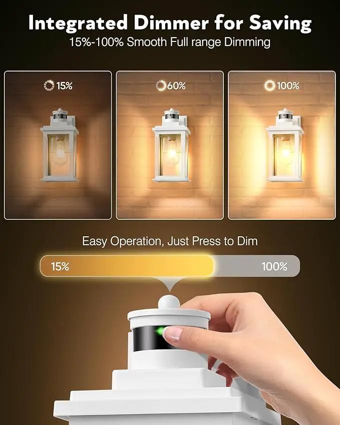 VIANIS Motion Sensor Porch Lights, 2 Packs Outdoor Wall Lights Wall Mount, White Dusk to Dawn Outdoor Sconce Lights, Waterproof Exterior Light Fixture for House, Garden, Patio,Hardwired, Non-Solar by GreenHaven Gardens