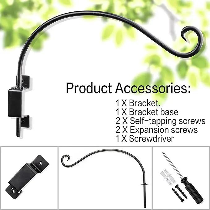 Qiang Ni Swivel Plant Hanger Bracket: Bird Feeder Hanger for Outdoor Wall Mount (16 - A, 16 Inch) by GreenHaven Gardens