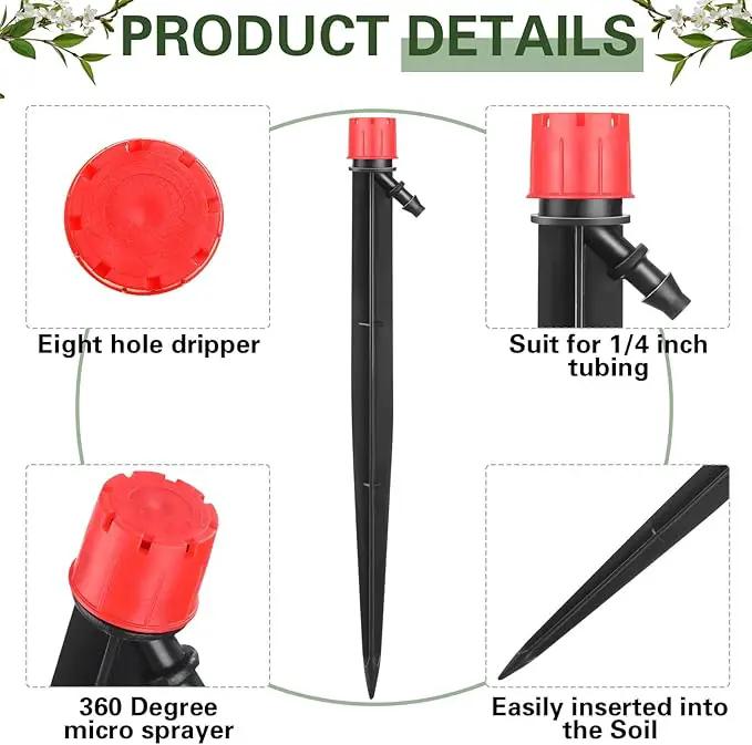 120 Pcs Drip Irrigation Emitters for 1/4'' Drip Irrigation Tubing 60 Irrigation Emitters Sprayer 60 Adjustable 360 Degree Water Flow Drippers for Patio Lawn Garden Watering by GreenHaven Gardens
