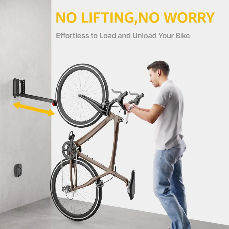 monTEK Swivel Bike Wall Mount, No Heavy Lifting Required Bike Wall Mount, Bike Hangers for Garage, Space-Saving Bike Rack Garage, Easy to Load and Unload, Bike Hanger Can Hold Up to 77 lbs, 2 Pack by GreenHaven Gardens