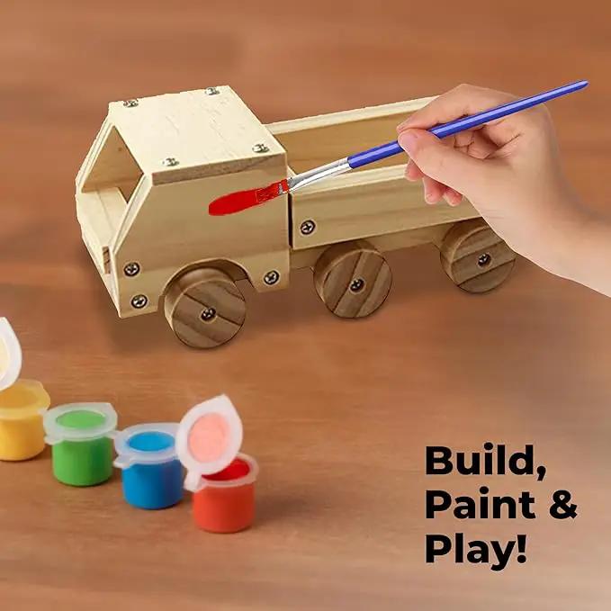 Kraftic Woodworking Building Kit for Kids and Adults, with 6 Educational Arts and Crafts DIY Carpentry Construction Wood Model Kit Toy Projects for Boys and Girls by GreenHaven Gardens