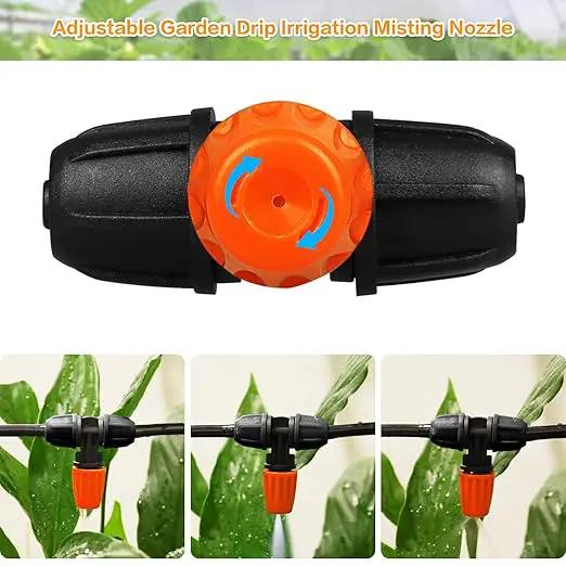Upgraded 1/4" Drip Irrigation Fittings：60 Pieces Set-15 Couplings 15 Tees 5 Crosses 10 Elbows 10 End Plugs 5 Micro Dripper, Leak Free Barbed Locked Connectors for 1/4 Inch Irrigation Tubing by GreenHaven Gardens