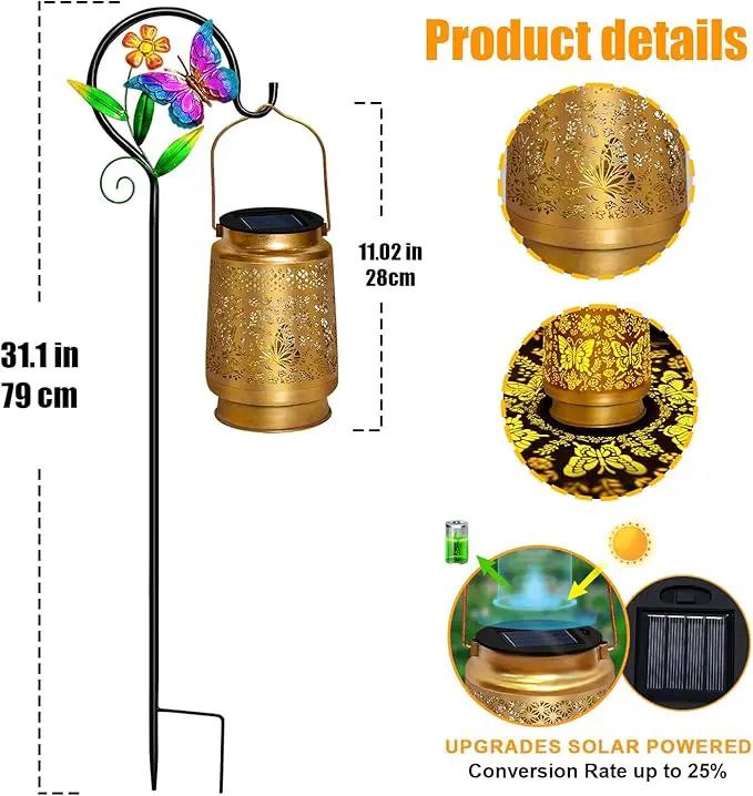 TEDOF Solar Lanterns Outdoor Waterproof,Butterfly Solar Lights Garden Decor Gifts for Mom Women Grandma Decoration Outside for Yard, Patio,Backyard,Porch by GreenHaven Gardens