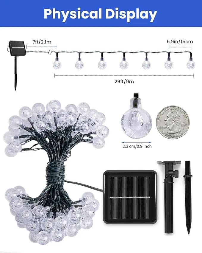Brightown Solar String Lights Outdoor 60 Led 35.6 Feet Waterproof Solar Powered Patio Lights with 8 Lighting Modes for Garden Yard Porch Wedding Party Decor Halloween (Blue) by GreenHaven Gardens