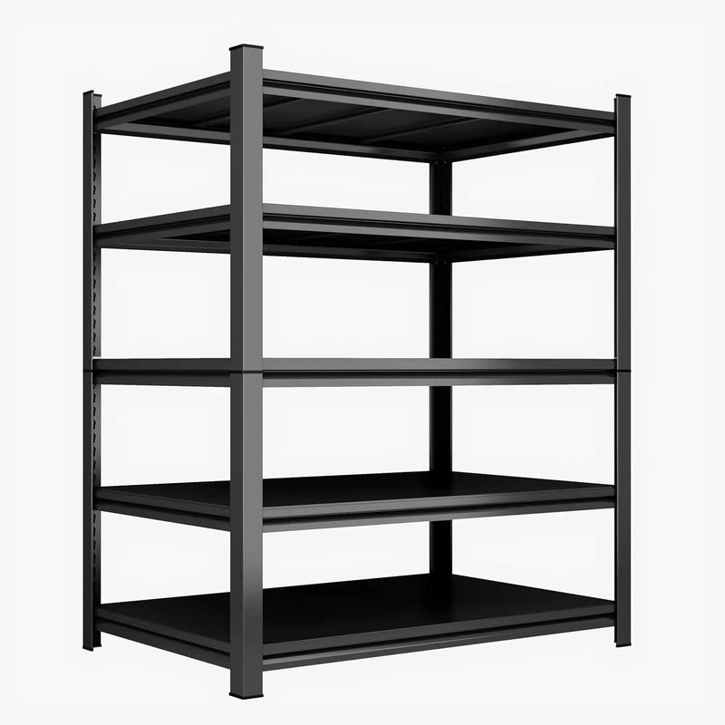 46''W Garage Shelving Heavy Duty Garage Storage Shelves, 3000 LBS Adjustable 5 Tier Industrial Shelving Unit, Metal Utility Shelf for Basement, Warehouse and Workshop (72''Hx46''Wx20''D, Black) by GreenHaven Gardens
