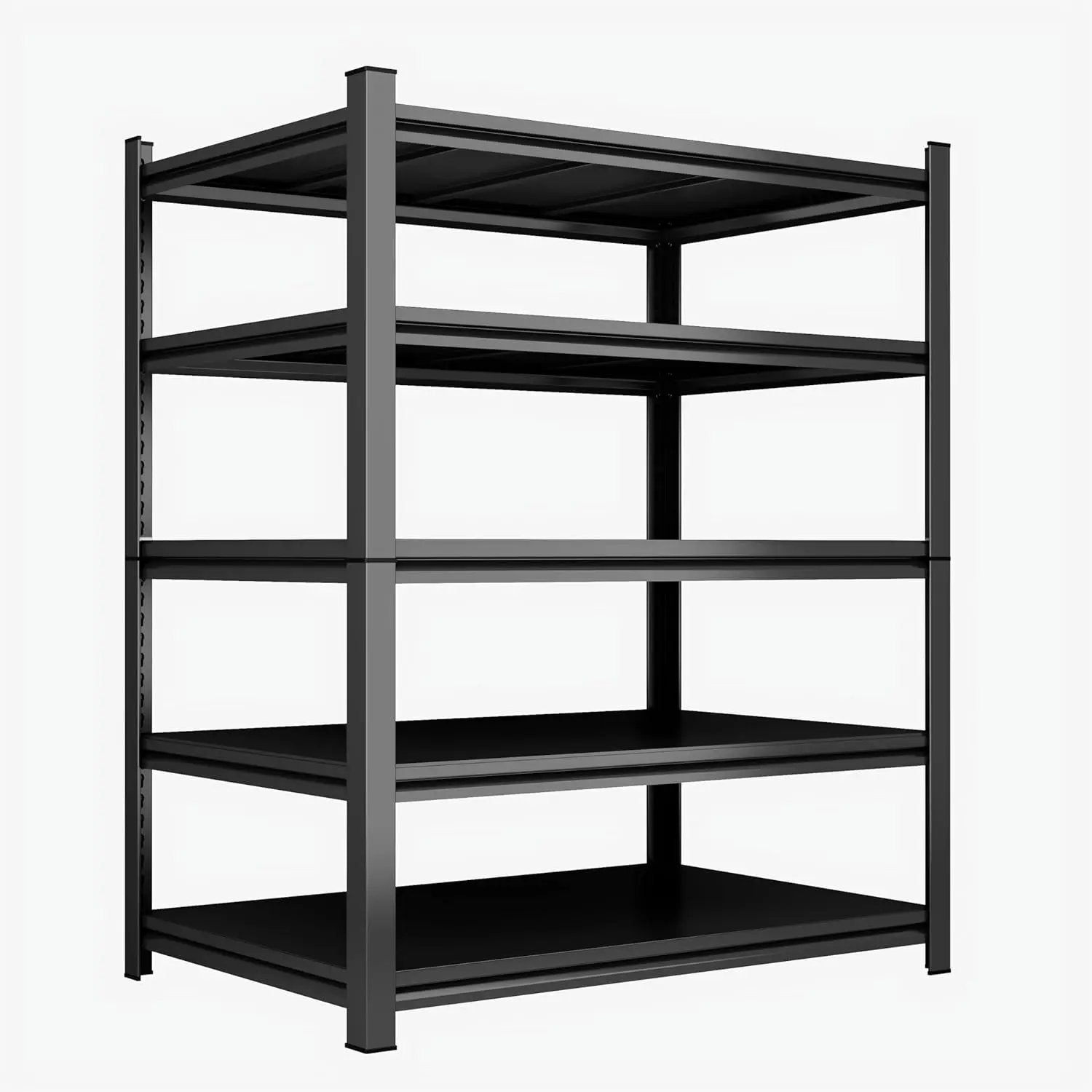 72''H Garage Shelving Heavy Duty Garage Storage Shelves, 3000 LBS Adjustable 5 Tier Industrial Shelving Unit, Metal Utility Shelf for Basement, Warehouse and Workshop (72''Hx48''Wx24''D, Black) by GreenHaven Gardens