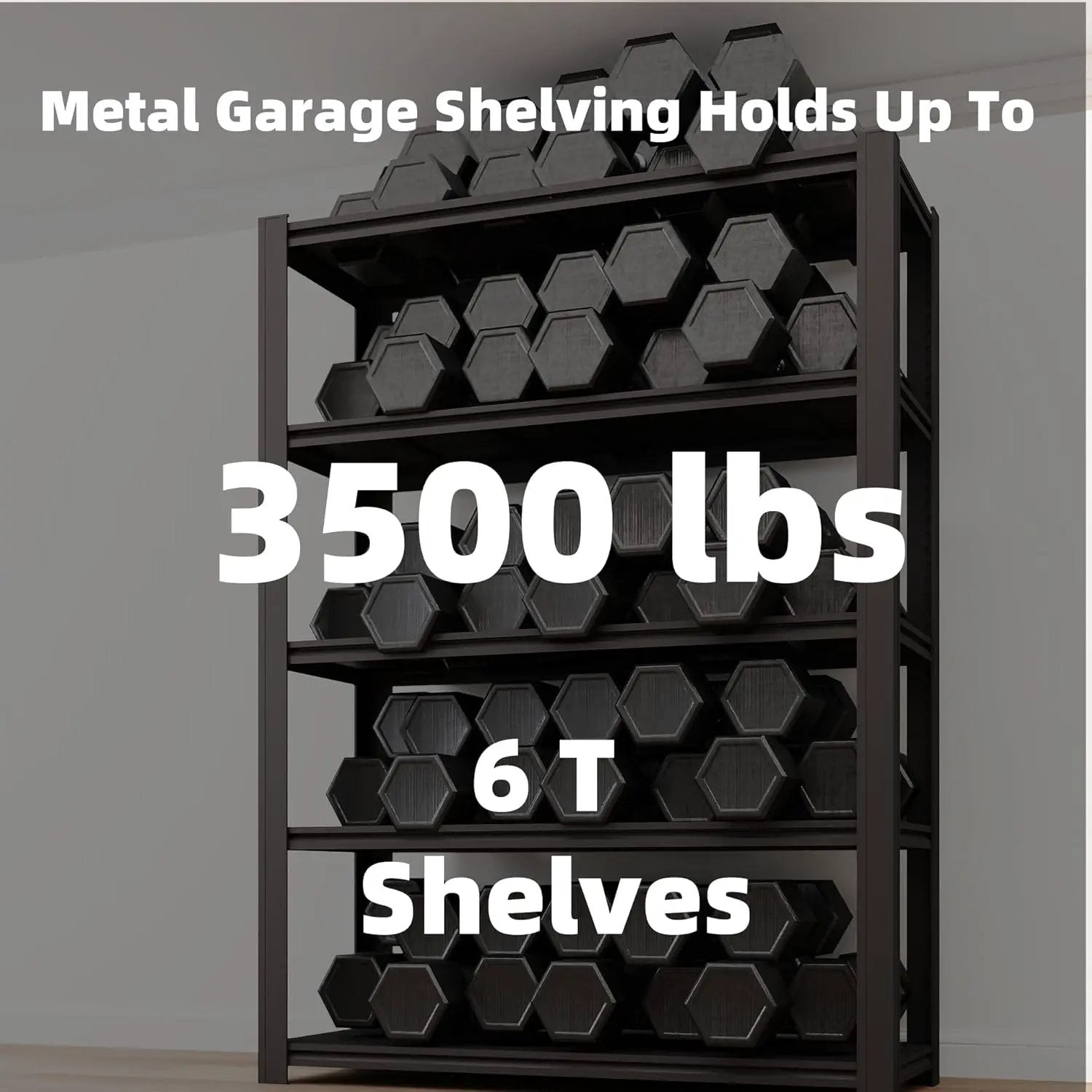6-Tier 55" W x 24" D x 84" H Garage Shelving 3500LBS Storage Shelves Heavy Duty Metal Shelf Unit Adjustable Basement Industrial Storage Racks (6T-84 * 55 * 24) by GreenHaven Gardens