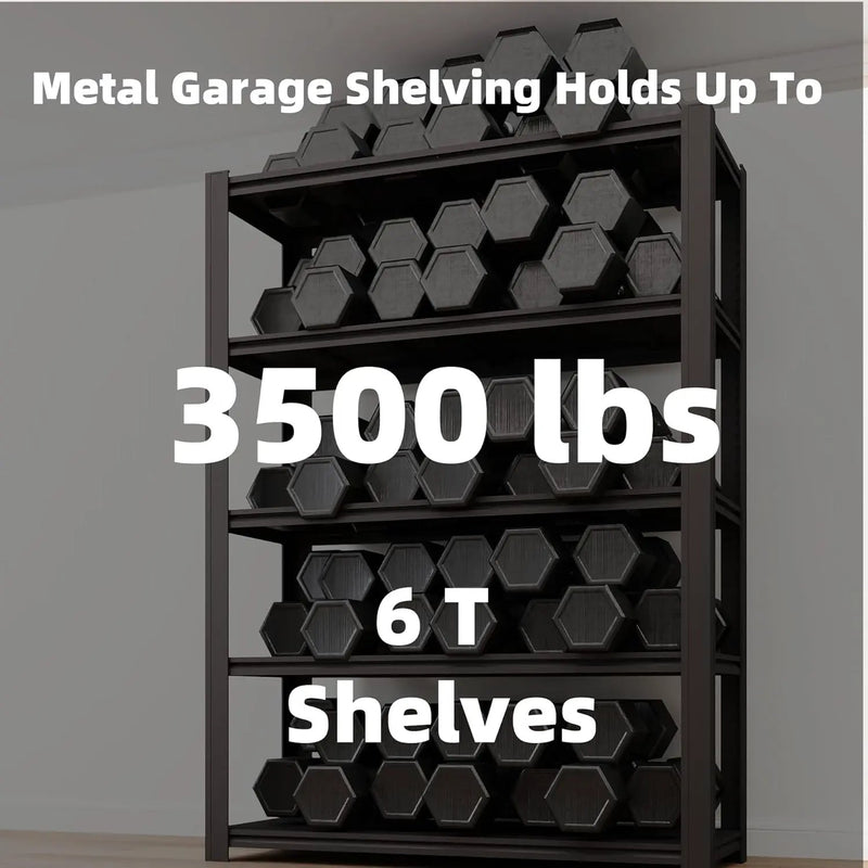 6-Tier 55" W x 24" D x 84" H Garage Shelving 3500LBS Storage Shelves Heavy Duty Metal Shelf Unit Adjustable Basement Industrial Storage Racks (6T-84 * 55 * 24) by GreenHaven Gardens