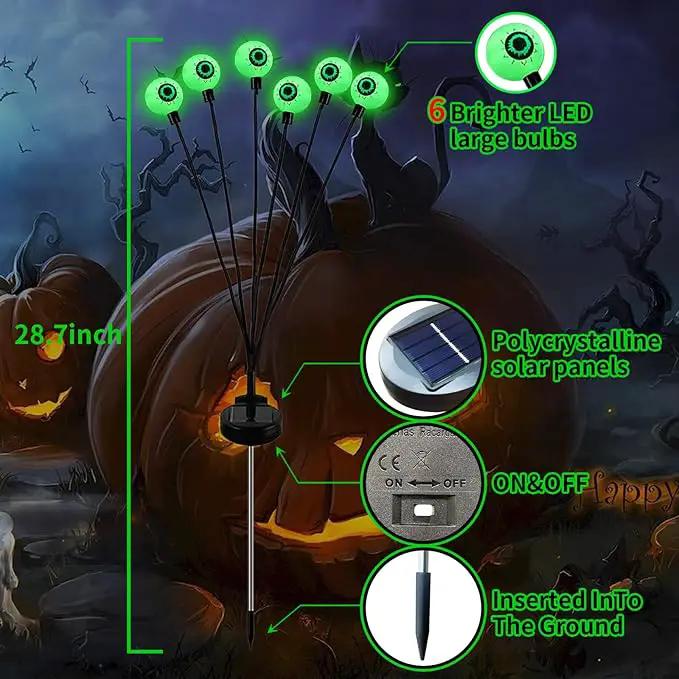 Aogist Halloween Decorations Eyeball Swaying Firefly Light Bright Long Standby Time Waterproof Outdoor Lights for Beautiful Spaces Garden Yard Lawn Pathway Porch Party Decor (Green, 2 Pack-12 LEDs) by GreenHaven Gardens