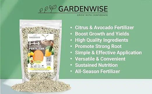 6-4-6 Avocado and Citrus Tree Professional Fertilizer Plant Food for Outdoor/Indoor Gardening; Quick-Release Nitrogen Fertilizer; Orange, Lime, Avocado and Lemon Tree Fertilizer (2 QUARTS) by GreenHaven Gardens