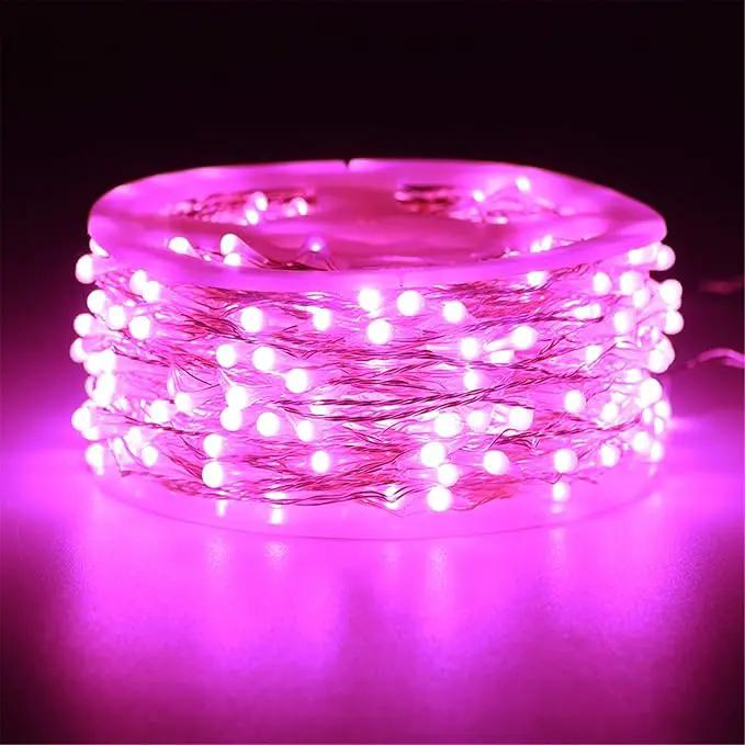 RUICHEN Pink Dimmable Fairy Lights Plug in, 99 Ft 300 LED Twinkle String Lights with Remote, Waterproof Silver Wire Firefly Lights for Bedroom, Patio, Yard, Christmas, Easter, Valentines Day, Wedding by GreenHaven Gardens