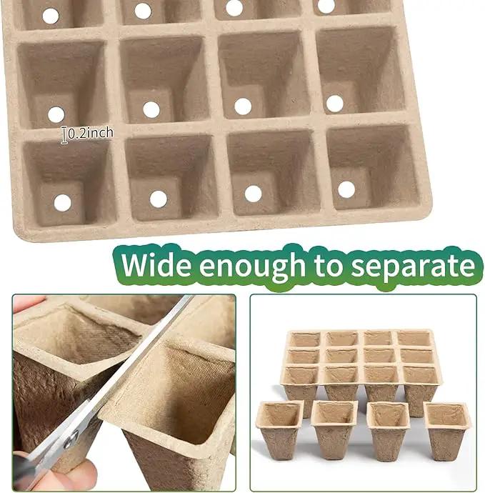 TCBWFY Biodegradable Seedling Trays, 20 Pack, 320 Cells, Ideal for Indoor and Outdoor Planting, Mint, Lavender, Rose by GreenHaven Gardens