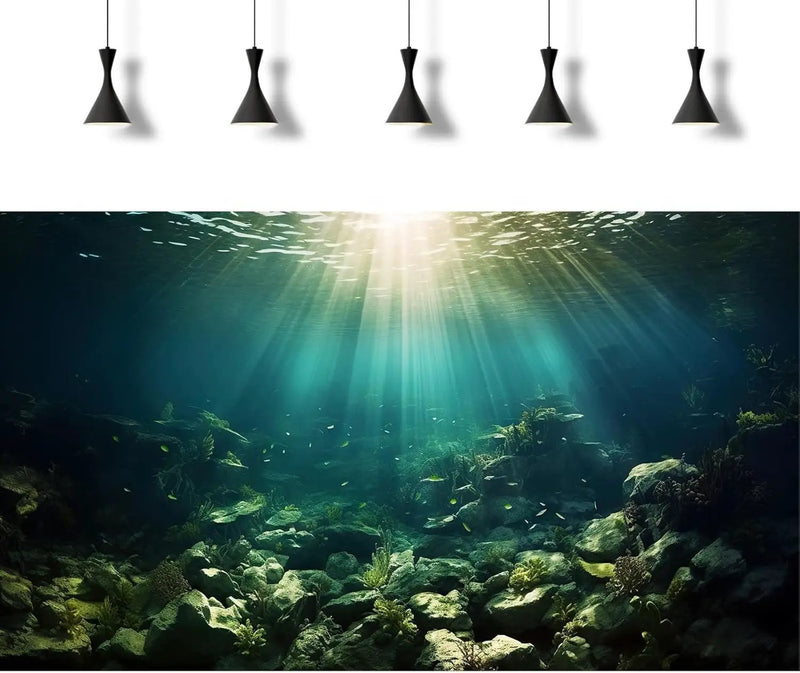 Deep Ocean Aquarium Background Under The Sea Fish Tank Background Underwater World Terrarium Backgrounds Ocean Floor Rock Aquatic Plants Aquarium Backdrop for Fish Tank Backgrounds Decors 48x18in by GreenHaven Gardens