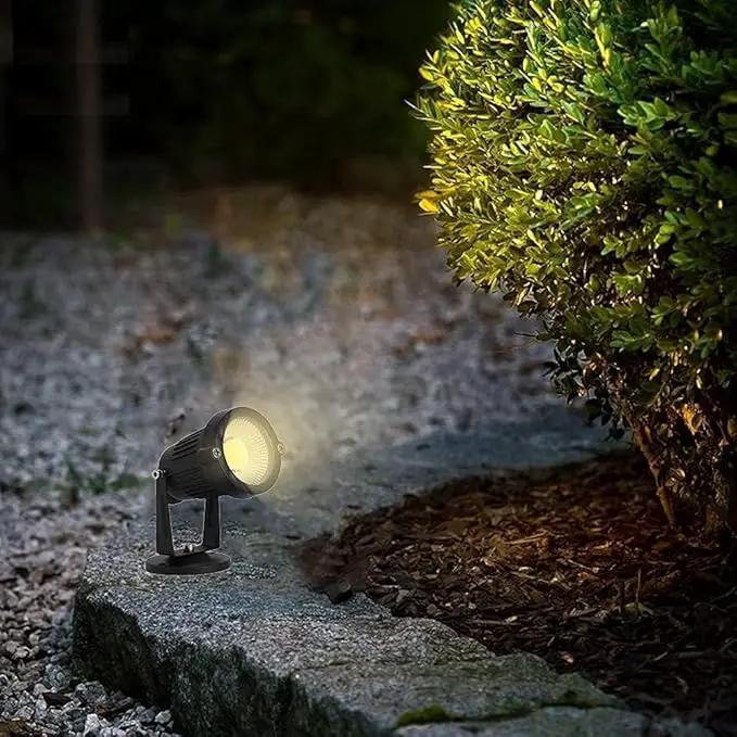 110V Landscape Spotlight,LED Landscape Lighting Outdoor for Flag Pole Light,IP65 Landscape Lights 3000k Garden Light 6FT Cord with US 3 Prong (Base,Stake Included) (5, Watts) by GreenHaven Gardens