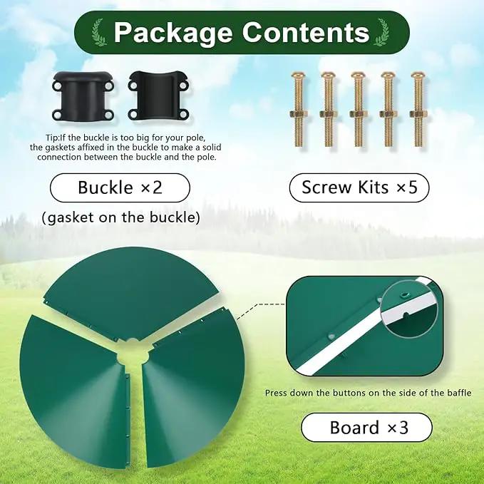 Gtongoko 19 Inch Squirrel Baffle for Bird Feeder Pole Squirrel Guards for Shepherds Hook Stopper for Bird Feeders Green 1 Pack by GreenHaven Gardens