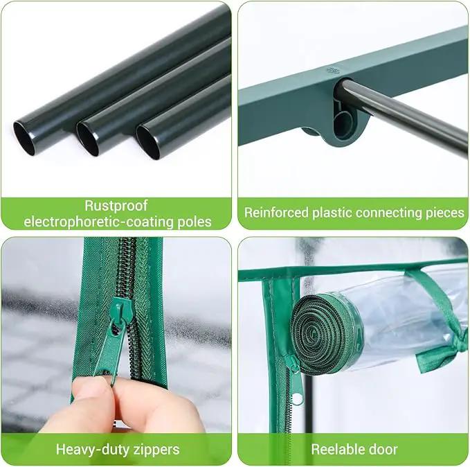 Mini Greenhouse for Outdoors Indoor: Ohuhu Small Green House with 4 Tier Shelves, Portable Plastic Greenhouses with Heavy Duty Transparent PVC Cover for Winter Garden Patio Backyard Porch Balcony by GreenHaven Gardens