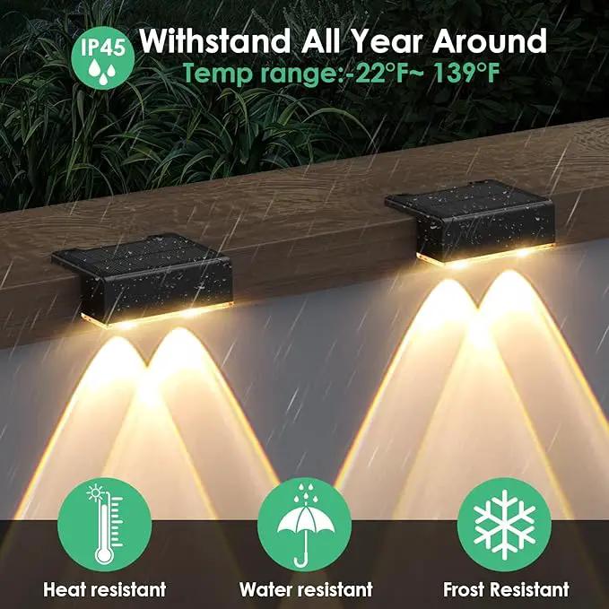 Derynome Solar Fence Lights Outdoor - Dusk to Dawn IP45 Waterproof Solar Garden Lights for Outside, Step, Backyard, Railing, Step, Patio & Wall (Color Change+7 Color, 8 Pack) by GreenHaven Gardens