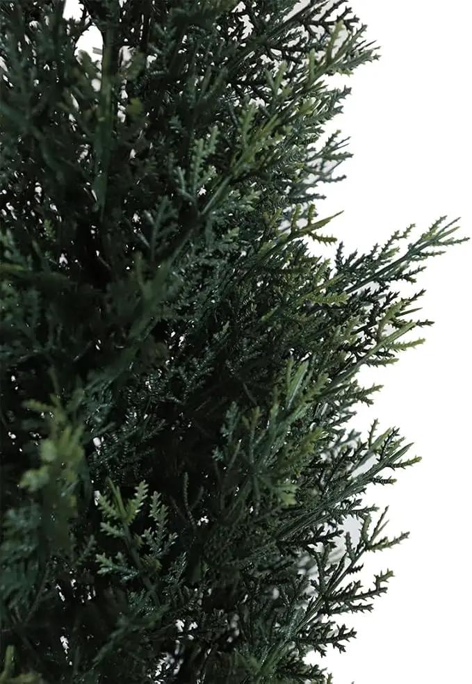 momoplant Artificial Topiary Cedar Tree Outdoor Uv Resistant, 5.5 Ft Faux Cypress Toparies Trees 67 Inch Fake Plant【2 Pack】 with Black Pot by GreenHaven Gardens