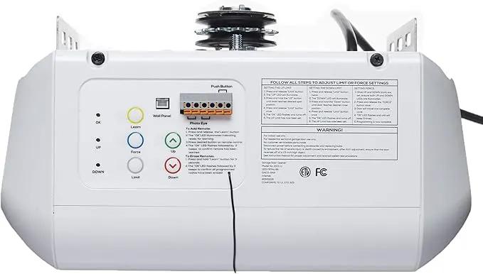 Workhorse BU100 Overhead Garage Door Opener with Heavy-Duty Chain Drive for Single or Double Doors, Wall Mount, and Remote Garage Opener Included, Quick and Easy Installation, White by GreenHaven Gardens