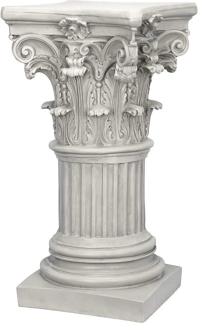 Design Toscano Corinthian Pedestal Column Plant Stand, Medium 29 Inch Tall, Cast Stone Resin, Antique Stone Finish by GreenHaven Gardens