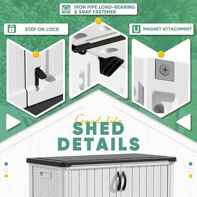 Devoko 50 Cu Ft Outdoor Storage Cabinet - Waterproof Vertical Shed for Patio, Garden & Deck, Heavy-Duty Tool Storage Box for Cushions, Accessories & Equipment, Durable & Weather-Resistant (White) by GreenHaven Gardens