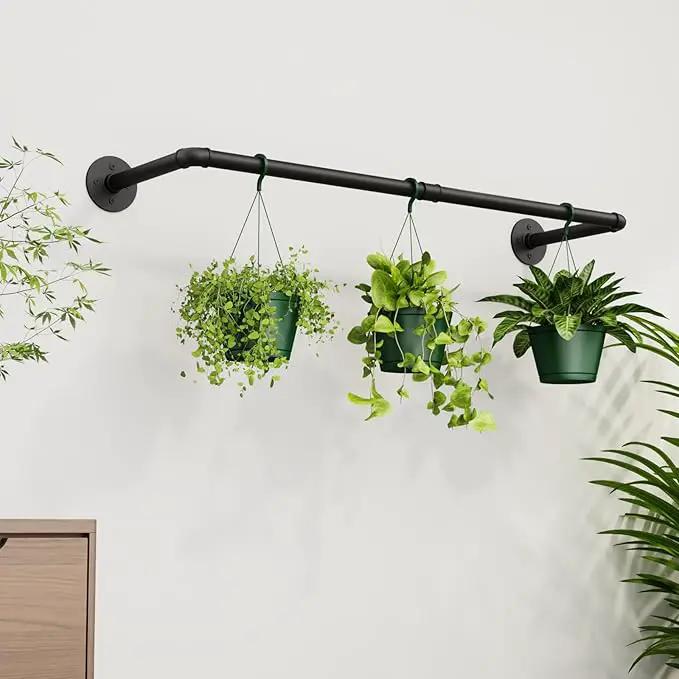 Plant Hanger Indoor Hanging Planters for Indoor Plants Hanging Plant Holder Black Metal Rod(Pot/Chain/Plant not Included by GreenHaven Gardens