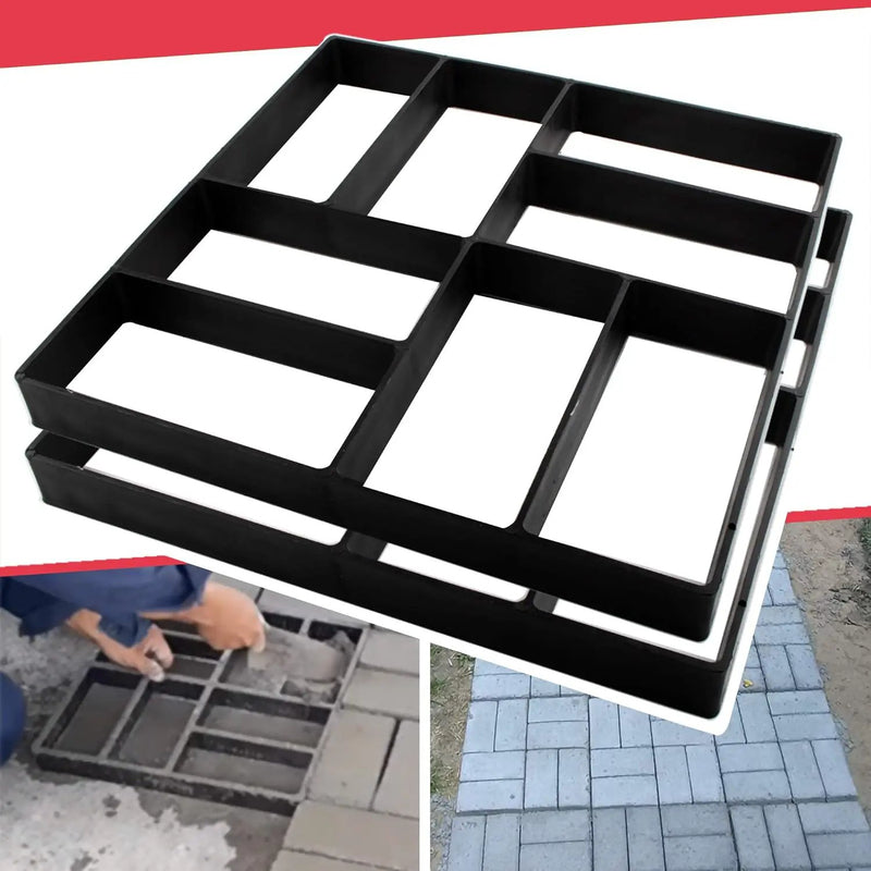 Anothera 2Pack 15.7"x15.7"x1.57" Walk Path Maker Reused Concrete Molds Pathmate Stone Molding Stepping Stone Paver Walk Way DIY Path Paving Garden Yard Patio Mold (8-Grid) by GreenHaven Gardens
