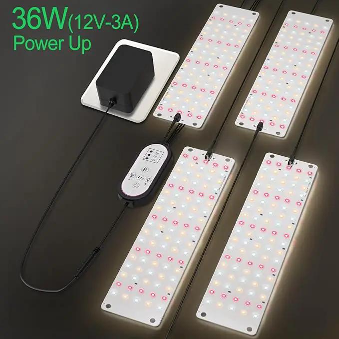 TONYFUL LED Grow Lights, 360 LEDs Plant Lights for Indoor Growing, 36W Premium Full Spectrum Grow Light with 4/8/12H Timer, 10 Dimmable Levels - Ideal for Indoor Growing (4Pcs) by GreenHaven Gardens