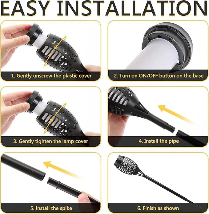 Toodour Solar Torch Flame Lights, 12 Pack Solar Light Outdoor with Flickering Flame, Waterproof Pathway Lights Landscape Decoration Lighting for Garden, Lawn, Yard, Outdoor Decorations by GreenHaven Gardens