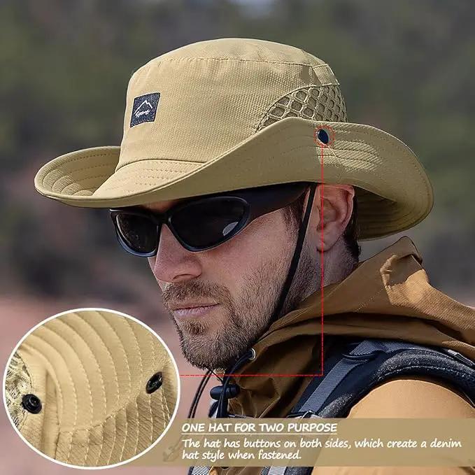 Fishing Hat, UPF50+ Wide Brim Sun Hat for Men Women, UV Protection Hiking Beach Bucket Hats Summer Safari Hat by GreenHaven Gardens