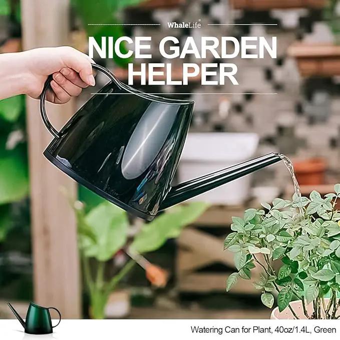 WhaleLife Indoor Watering Can for House Bonsai Plants (1.4L, Green) by GreenHaven Gardens