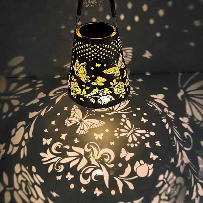 Hanging Solar Lanterns Outdoor Waterproof Butterfly Solar Lights Metal Outdoor Decor, LED Decorative Solar Garden Lights for Garden, Backyard, Tree, Porch(1 Pack) by GreenHaven Gardens