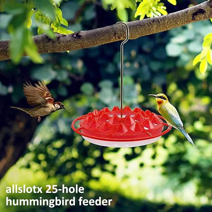 Hummingbird Feeders for Outdoors Hanging - 25 Feeding Ports 10 oz Plastic Hummingbird Feeder, Bee-Proof Leak-Proof No Drip, Easy to Clean with Cleaning Brushes by GreenHaven Gardens