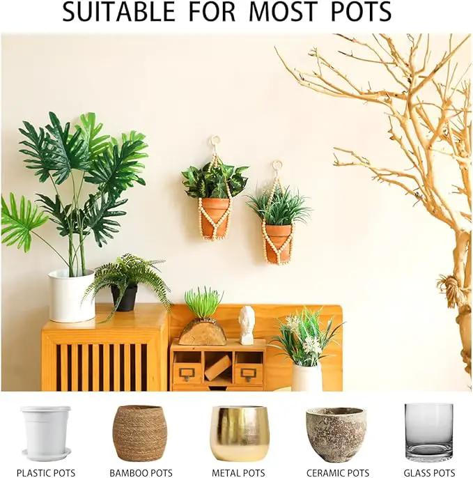 Artilady 2 Pack Beaded Plant Hanger Indoor - Macrame Hanging Planters for Plants Holder No Tassels with Wooden Beads Boho Farmhouse Rustic Home Decor by GreenHaven Gardens