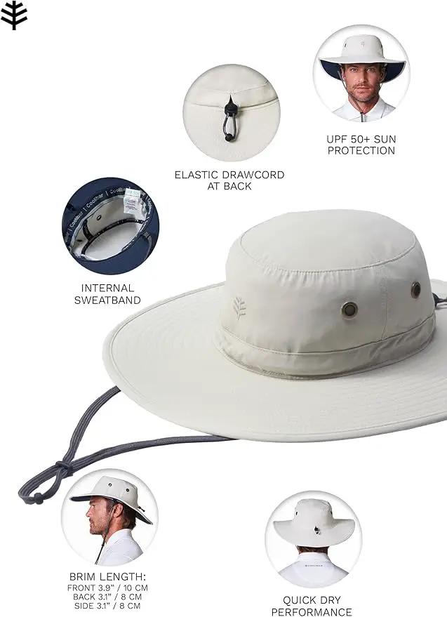 Men's Shapeable Wide Brim Hat - UPF 50 Sun Protection - Maximum Coverage on Your Next Adventure - Sun Fearless Leo Hat by GreenHaven Gardens