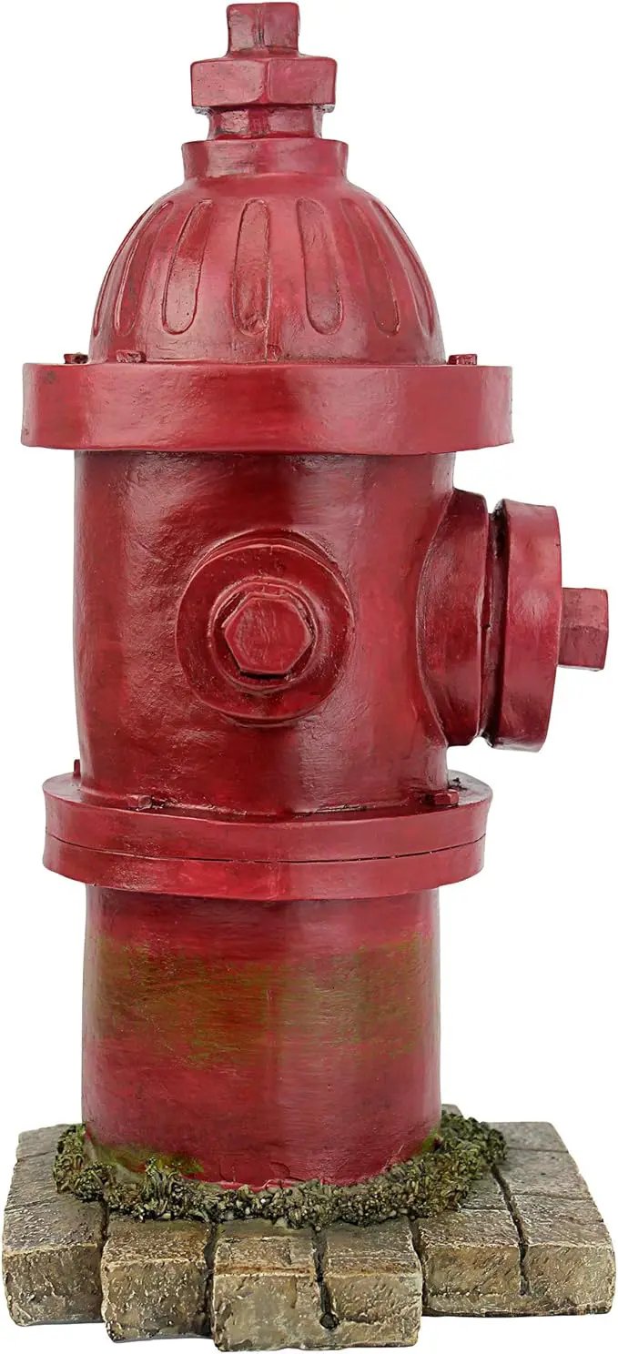 Design Toscano Dog's Second Best Friend Fire Hydrant Pee Post Indoor/Outdoor Statue, Medium 14 Inch Tall, Cast Stone Resin, Red Painted Finish by GreenHaven Gardens