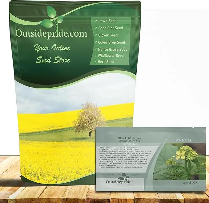 Outsidepride Black Mustard Seeds - 5000 Pcs Nutrient-Rich, Flavorful Annual Microgreen Seeds for Planting, Easy-to-Grow, Ideal for Indoor & Outdoor Cultivation, Soil & Hydroponic Systems by GreenHaven Gardens
