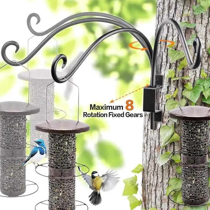 AJART Bird Feeder Hangers Outdoor: 16-Inch Swivel Hanging Plant Bracket for Indoor Wall Mount - Swivel Plant Hook for Flower Basket by GreenHaven Gardens