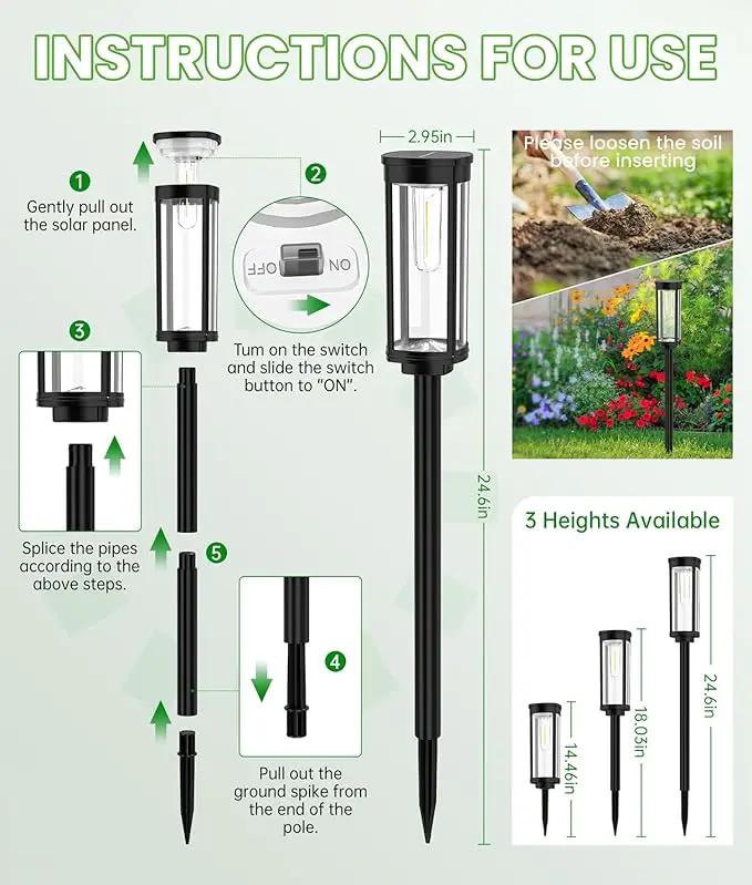 Bright Solar Lights Outdoor 6 Pack, Solar Pathway Lights Waterproof IP65, Auto On/Off Walkway Landscape Lighting, Long Lasting Outdoor Light for Walkway Landscape Path Yard Lawn Patio Decor by GreenHaven Gardens