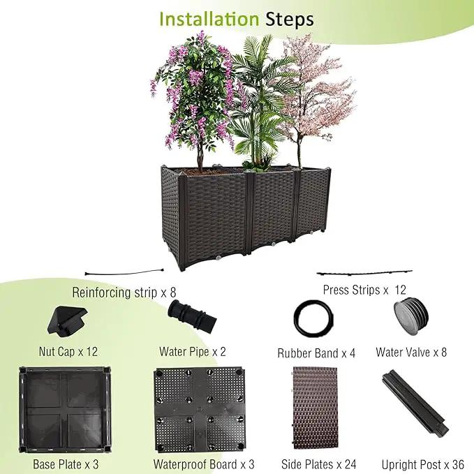 Raised Garden Bed Large Planters for Outdoor Plants Deepened Plant pots Planter Box Elevated Garden Patio Balcony Deck to Planting Flowers Vegetables Tomato and Herbs by GreenHaven Gardens