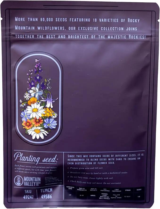 Wildflower Seeds - Rocky Mountain Mix, 2 oz (80,000+ Seeds) – 18 Non-GMO Varieties – Bulk Pollinator-Friendly Blend for Planting by GreenHaven Gardens