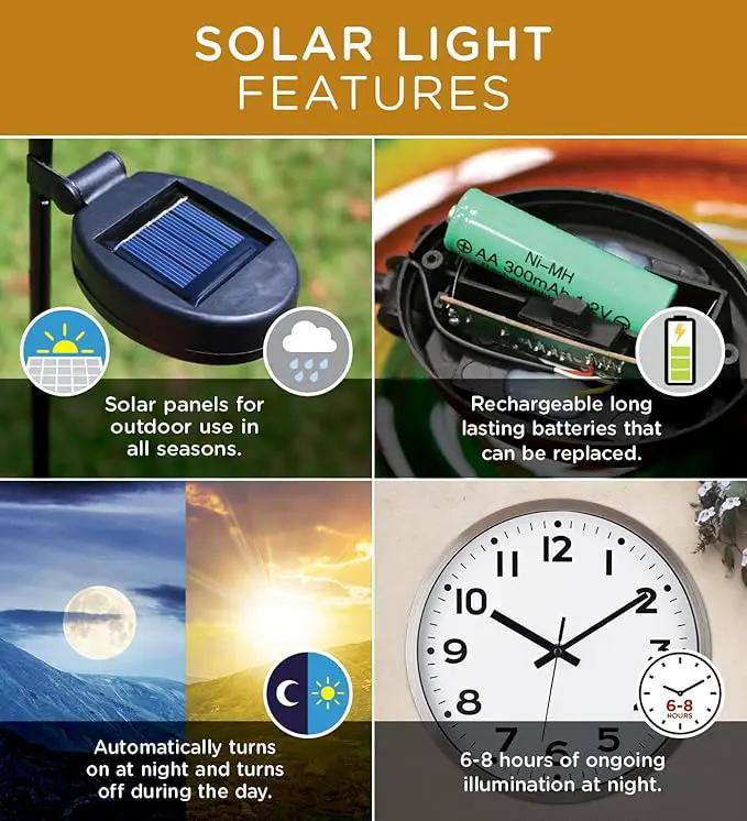 Regal Art & Gift Hot Air Balloon Solar Lantern – Hanging Solar-Powered LED Lights, Waterproof Portable Decorative Outdoor Lamp Made of Metal & Glass for Garden, Patios & Pathway – Stripe (Small) by GreenHaven Gardens