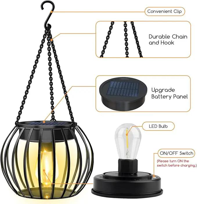 UBright 2 Pack 15" Solar Lights Outdoor Decorative Metal Solar Lanterns Outdoor Waterproof Hanging Lights for Outside Lanterns for Garden Yard Patio by GreenHaven Gardens